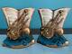 Antique Violin Music Bookends Marion Bronze Clad, Orig Paint, Near Mint. 7 Lbs