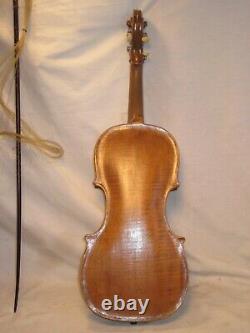 As-is parts / repair vintage antique HOPF violin Czechoslovakia Artistie bow +