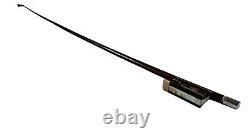 Beautiful Old Antique VTG Silver Mother of Pearl Ebony Fine Quality Violin Bow