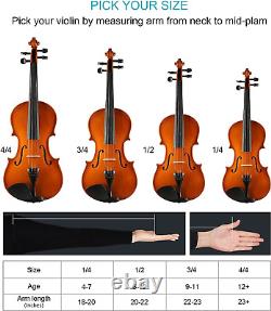 DEBEIJIN Violin for Kids Adults Beginners Premium Handcrafted 1/4, Antique