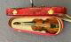 Dresden Violin In A Case German 3 Dimensional Antique Christmas Ornament