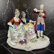 Dresden Victorian Scene Musical Figural Porcelain Violin Group Trio See Video