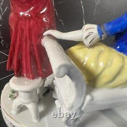 Dresden Victorian Scene Musical Figural Porcelain Violin Group Trio See Video