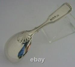 English Sterling Silver Fiddle Thread & Shell Caddy Spoon 1901 Antique