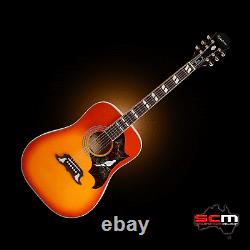 Epiphone Dove Studio Acoustic Electric Guitar Violin Burst Pro-SCM setup