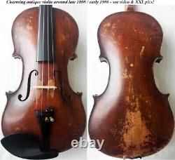 FINE OLD 19TH CENTURY VIOLIN video- RARE ANTIQUE master? 537