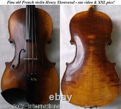 FINE OLD FRENCH VIOLIN THOUVENEL VIDEO ANTIQUE violino 854
