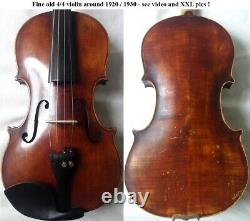 FINE OLD GERMAN VIOLIN 1920 / 1930 video- ANTIQUE master? 474