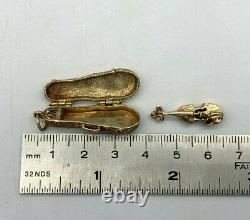Fabulous Vintage 9ct Gold Hallmarked Violin & Case Charm. Goldmine Jewellers