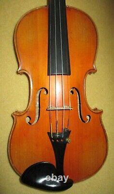 Fine Old Antique 1890 Vintage Italian Branded Label 4/4 Violin-GdSound-Free Ship