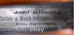 Fine Old German Master Violin J. Kliment Video Antique Rare? 89