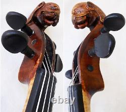 Fine Old Lionhead Violin Video Antique Rare Lion Head 293