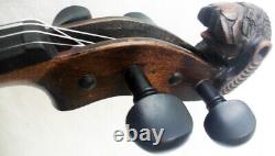 Fine Old Lionhead Violin Video Antique Rare Lion Head? 477