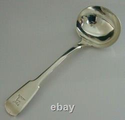 GEORGIAN STERLING SILVER TORRENCE FAMILY BULL CRESTED LADLE ANTIQUE 1824 62g