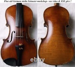 GOOD OLD GERMAN VIOLIN SCHUSTER -video RARE ANTIQUE MASTER? 046