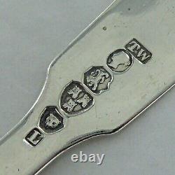Good Antique Sterling Silver Fiddle Back, Tea Caddy Spoon, Newcastle 1850