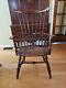 Hh Vintage Nichols & Stone Windsor Fiddle Captain Arm Chair With Rush Seat