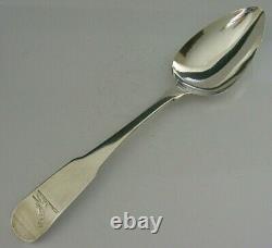 IRISH STERLING SILVER CARGILL FAMILY CRESTED SERVING SPOON 1803 66g GEORGIAN