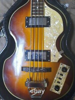 Jay Turser JTB-2B Electric Bass Guitar, Vintage Sunburst Violin Beatle Bass