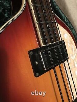 Jay Turser JTB-2B Violin Bass Guitar, Sunburst, with Guardian Case
