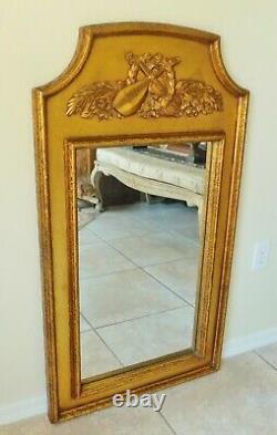Large Antique/Vtg 45 Gold Wood Syroco Instrument Violin Hanging Wall Mirror