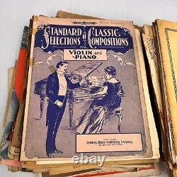 Lot Of 75+ Vintage Antique Sheet Music & Books Violin Piano 1890s 1950s