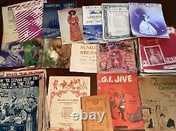Lot of 135+ Antique Vintage Sheet Music WW2 Garland Sinatra GI Jive Christmas