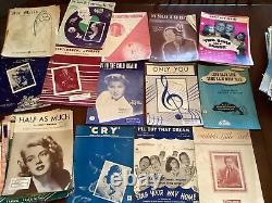 Lot of 135+ Antique Vintage Sheet Music WW2 Garland Sinatra GI Jive Christmas