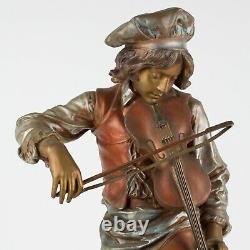 Lulli Enfant, 20 Antique Statue of Jean-Baptiste Lully with Violin by Gaudez