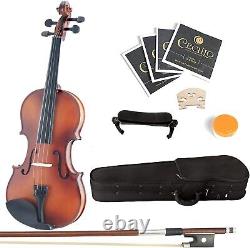 Mendini By Cecilio Violin For Beginners, Kids & Adults withHard Case, 4/4, Black