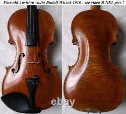 OLD AUSTRIAN VIOLIN R. WILCZEK 1910 -video- ANTIQUE MASTER? 813