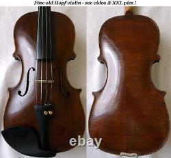 OLD AUTHENTIC 1800s HOPF VIOLIN VIDEO ANTIQUE Violino 468