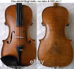 OLD AUTHENTIC 1800s HOPF VIOLIN VIDEO ANTIQUE Violino 816