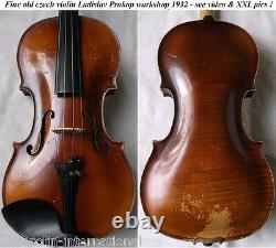 OLD CZECH VIOLIN PROKOP 1932 see VIDEO ANTIQUE violino 876