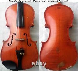 OLD GERMAN 3/4 MAGGINI VIOLIN video- RARE ANTIQUE? 553