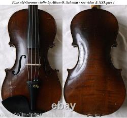 OLD GERMAN ALBAN OTTO SCHMIDT VIOLIN -VIDEO ANTIQUE violino 778