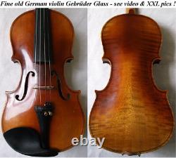 OLD GERMAN VIOLIN Glass Bros. Video RARE ANTIQUE violino 118