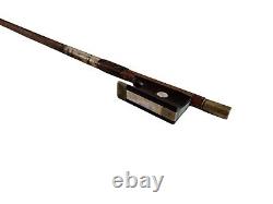 Old Antique VTG Silver Mother of Pearl & Ebony Fine Violin Bow Made in Germany