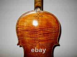 Old Antique Vintage 1800s Inlaid 2 Pc Back Full Size Violin NR