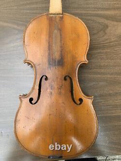 Old French Vintage Violin 4/4 Antique beautiful flamed One pc back