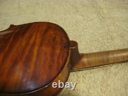 Old Vintage Antique 1 Pc Quilted Maple Back Full Size Violin