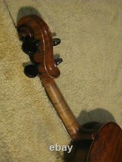 Old Vintage Antique 1 Pc Quilted Maple Back Full Size Violin