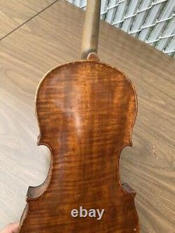 Old Vintage Violin 4/4 Antique One pc back Metal Pegs