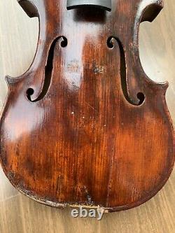 Old Vintage Violin 4/4 Antique beautiful flamed One pc back unlabeled