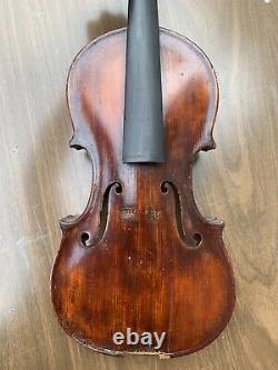 Old Vintage Violin 4/4 Antique beautiful flamed One pc back unlabeled