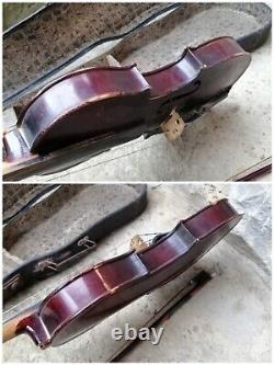 Old Vintage Wooden Bulgarian Violin, Wooden Musical Instrument, For Restoration