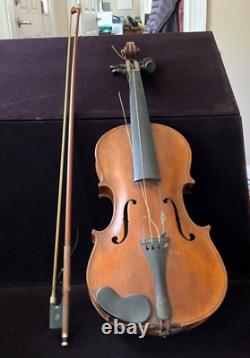 Old violin Charles Perreault & a Bauscr Bow Age Unknown Antique