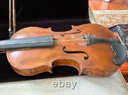 Old violin Charles Perreault & a Bauscr Bow Age Unknown Antique