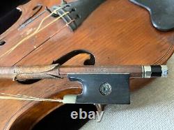 Old violin Charles Perreault & a Bauscr Bow Age Unknown Antique