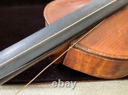 Old violin Charles Perreault & a Bauscr Bow Age Unknown Antique